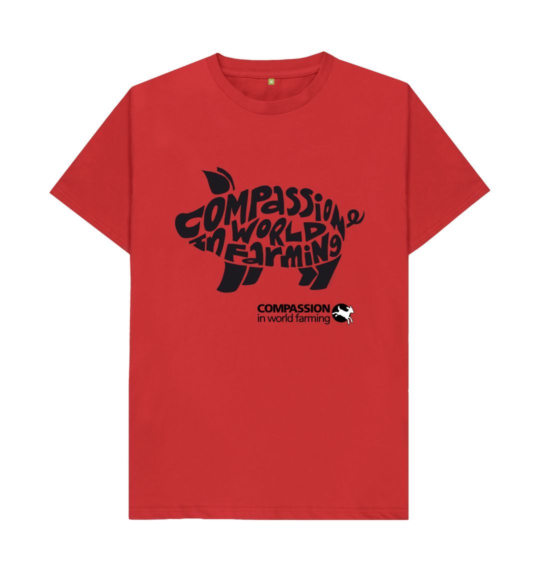 Red Men's Compassion Pig T-Shirt