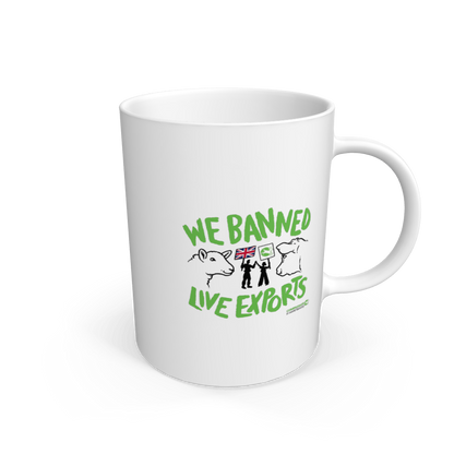 White WE Banned Live Exports Mug