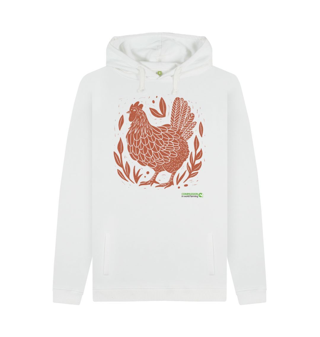 White Men's Happy Hens Only Hoodie