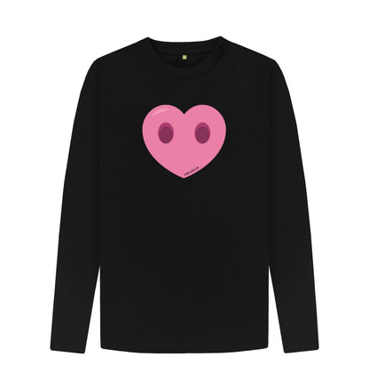 Black Men's Compassion Heart Long Sleeve T-Shirt