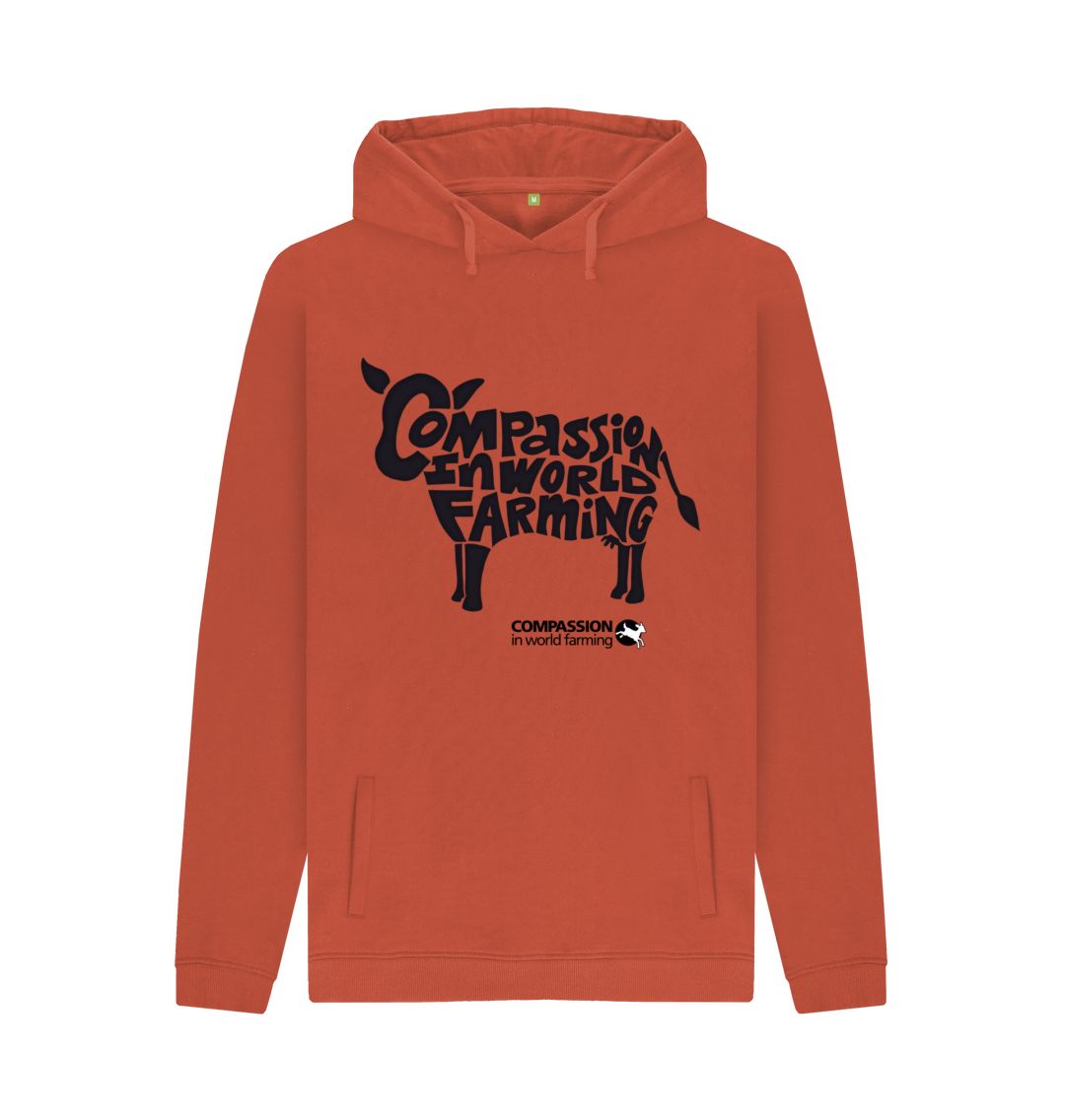 Rust Men's Compassion Cow Hoodie