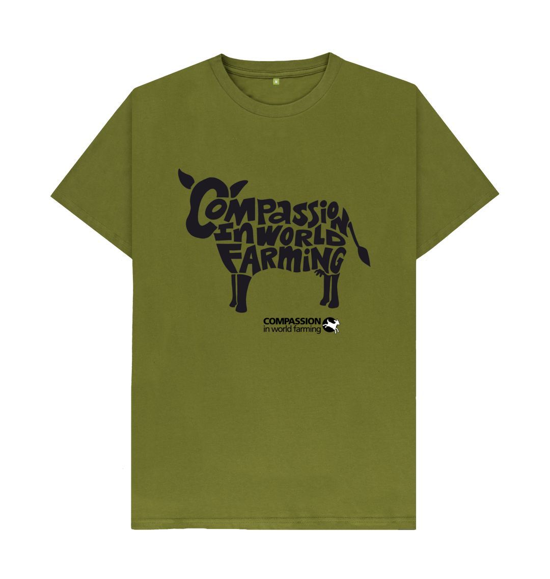 Moss Green Men's Compassion Cow T-Shirt