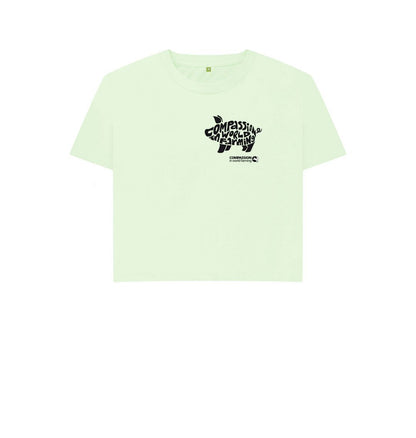 Pastel Green Women's Compassion Pig Boxy T-Shirt