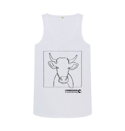 White Women's Cow Vest
