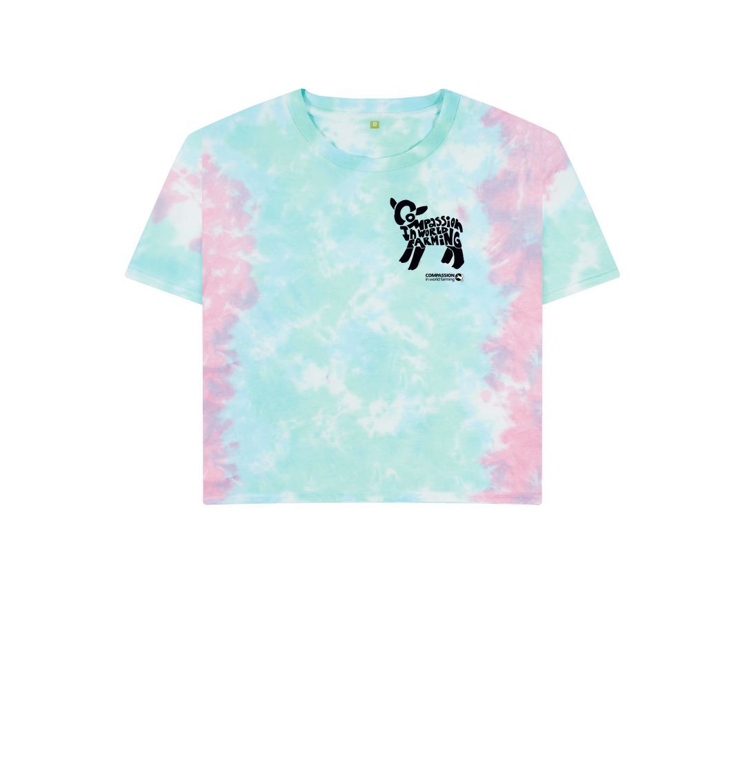 Pastel Tie Dye Women's Compassion Lamb Boxy T-Shirt