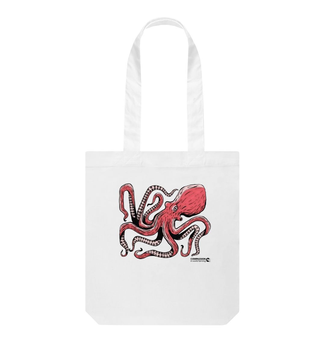 White Octopus Tote Bag