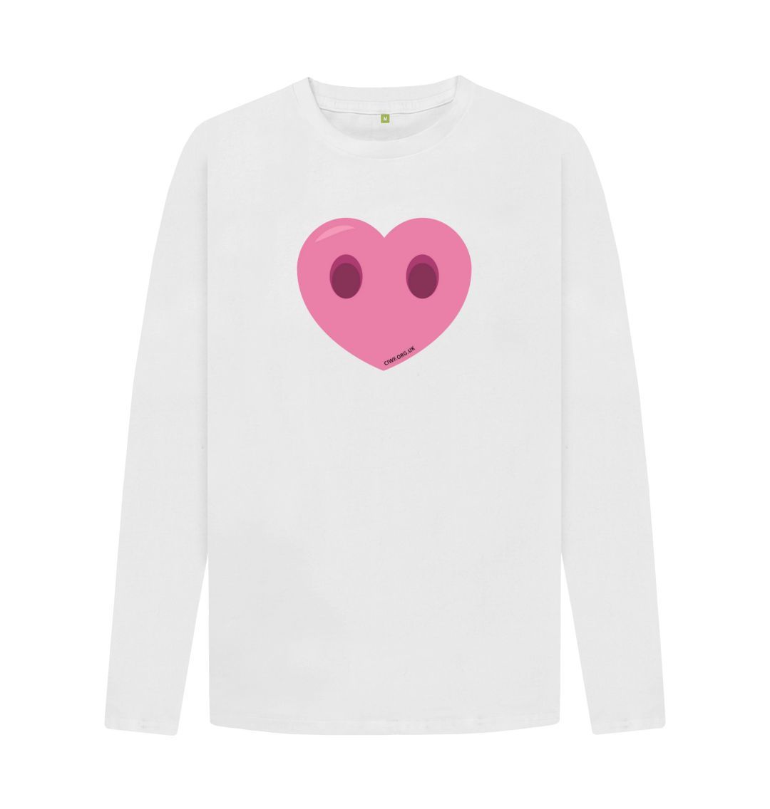 White Men's Compassion Heart Long Sleeve T-Shirt