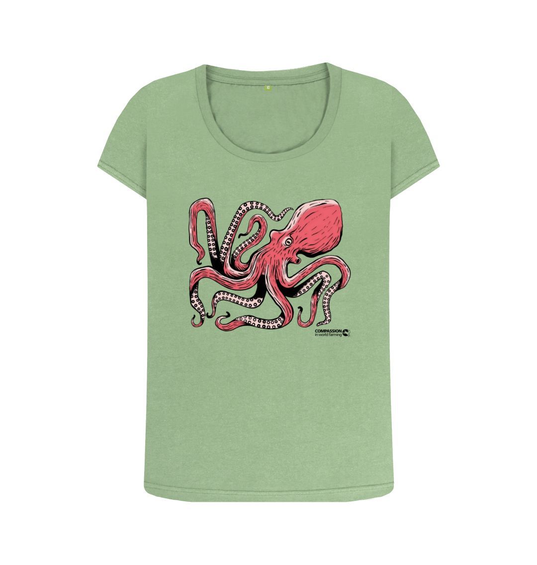 Sage Women's Octopus Scoop Neck T-Shirt