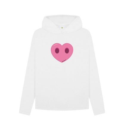 White Women's Compassion Heart Relaxed Fit Hoodie