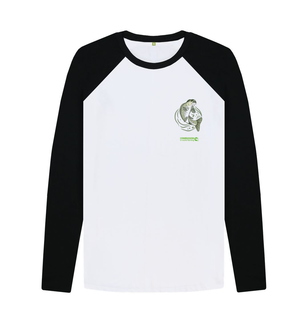 Black-White Men's Carp Pocket Baseball T-shirt
