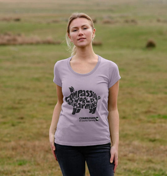 Women's Compassion Pig Scoop Neck T-Shirt