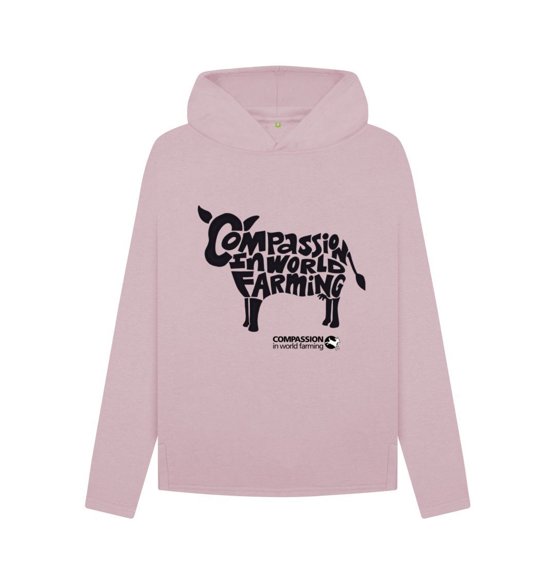 Mauve Women's Compassion Cow Relaxed Fit Hoodie