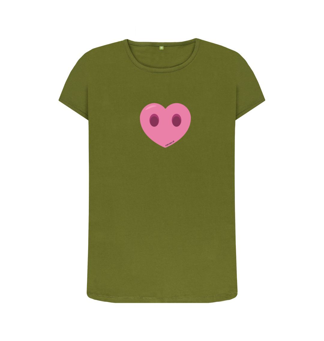 Moss Green Women's Compassion Heart T-Shirt