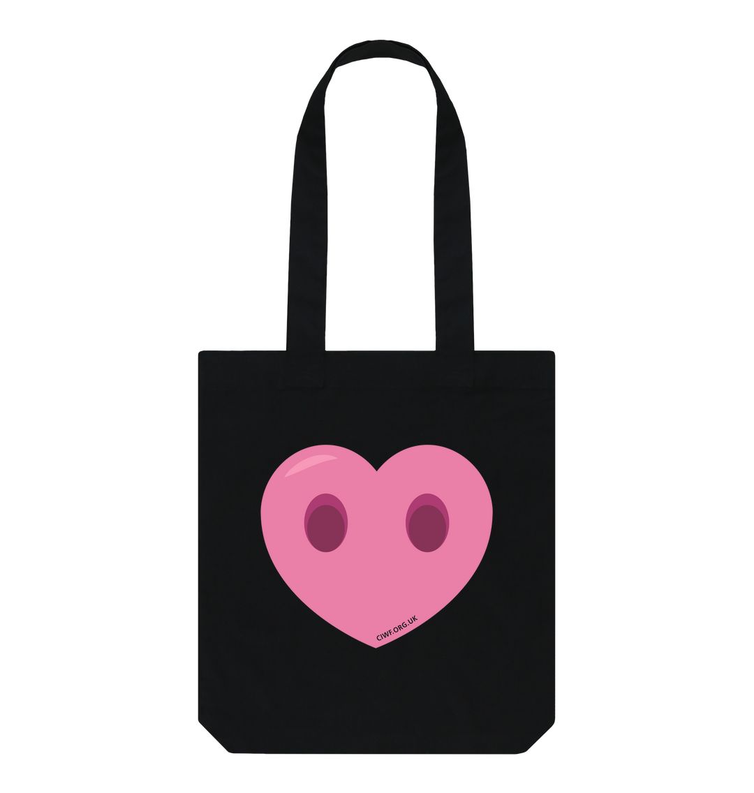 Black Compassion Heart Tote Bag