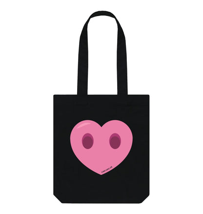 Black Compassion Heart Tote Bag
