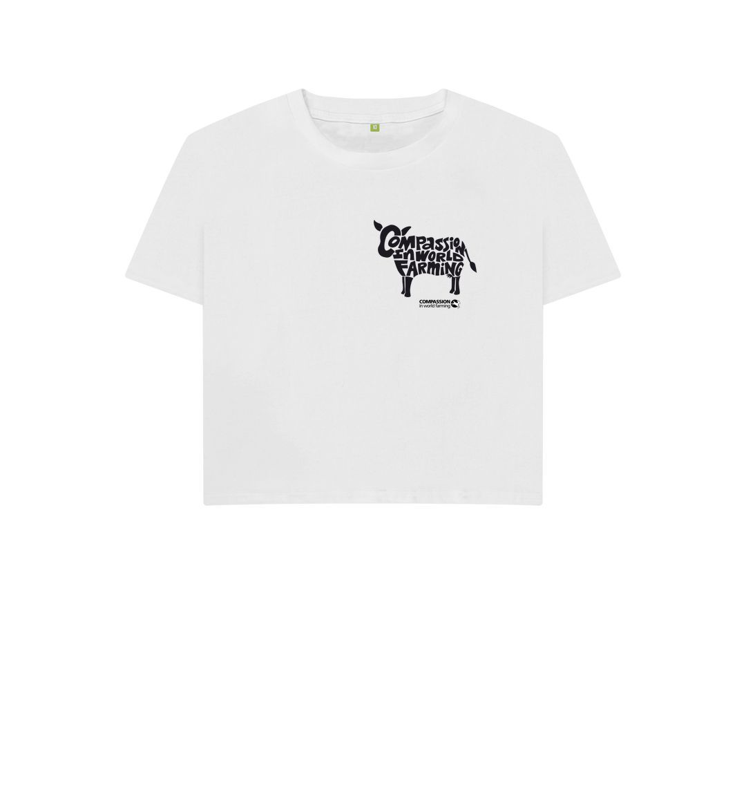 White Women's Compassion Cow Boxy T-Shirt