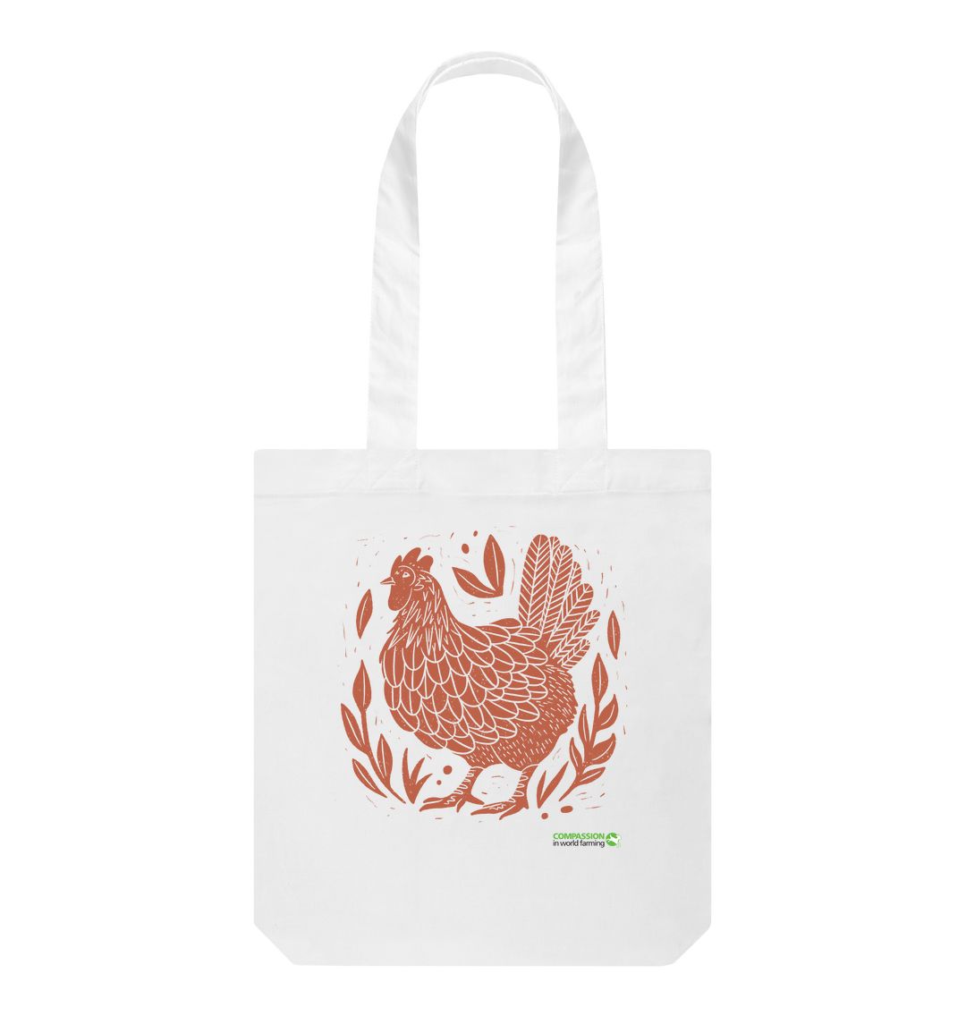 White Happy Hens Only Tote Bag