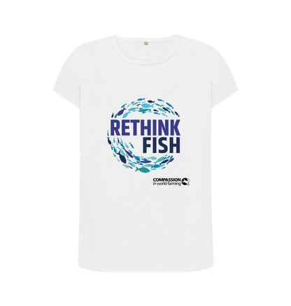 White Women's Rethink Fish T-Shirt