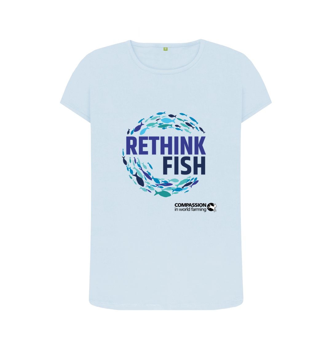 Sky Blue Women's Rethink Fish T-Shirt