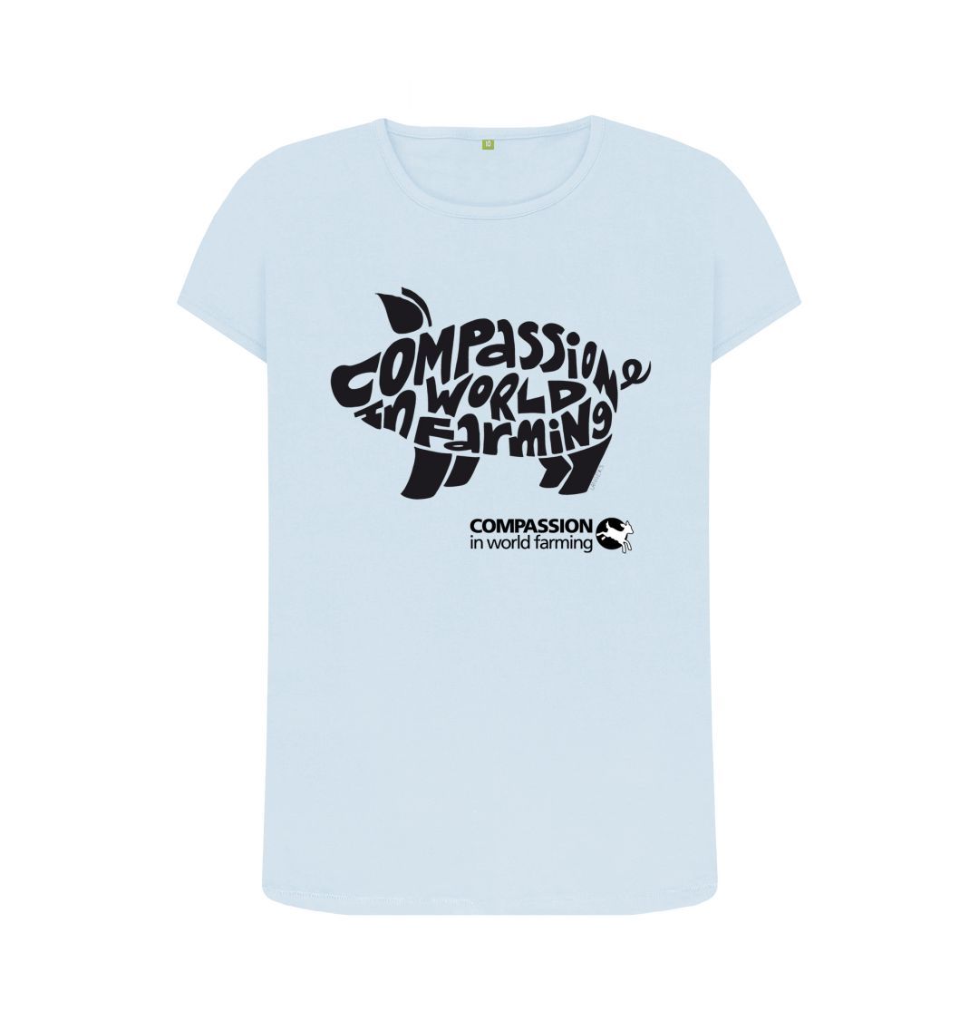 Sky Blue Women's Compassion Pig T-Shirt