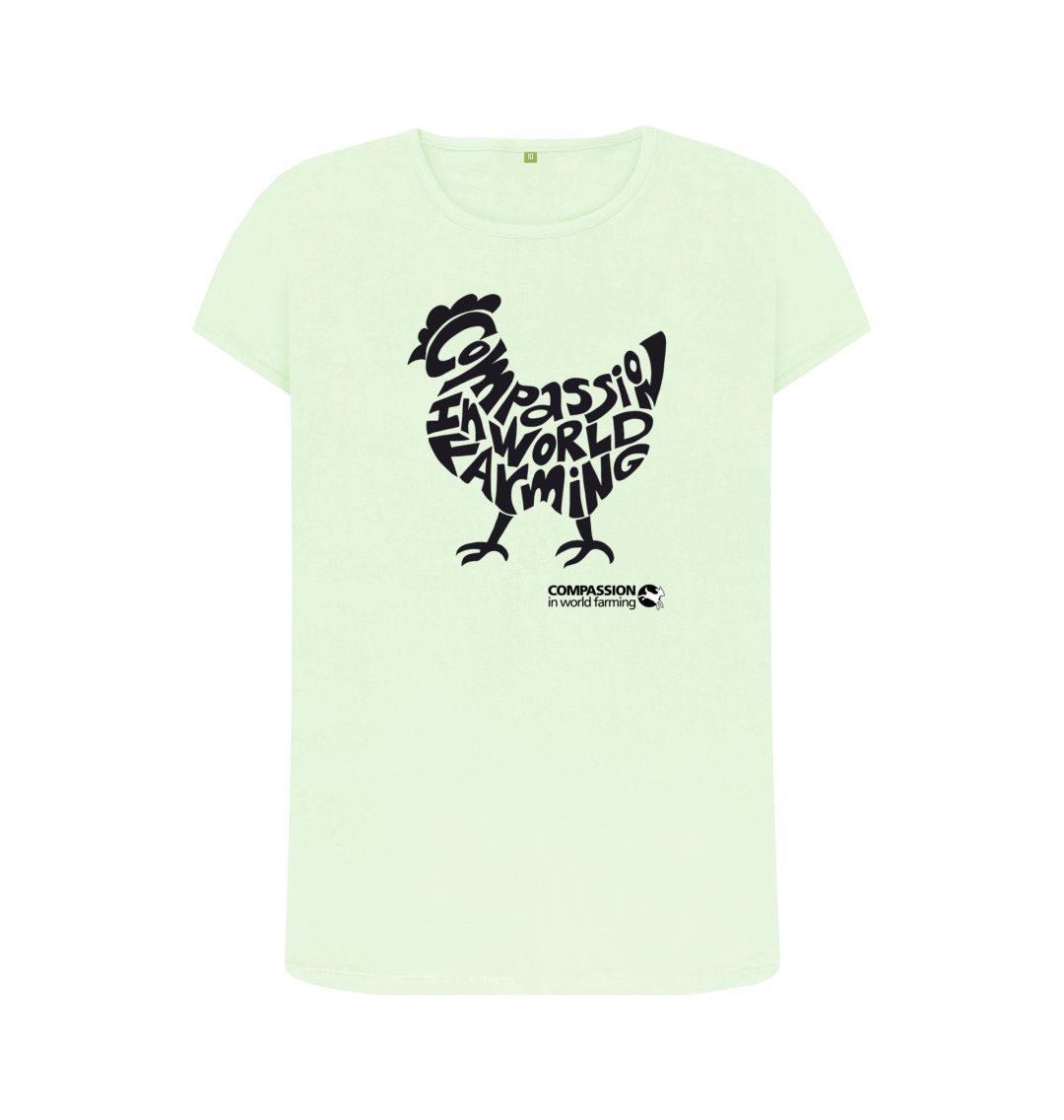 Pastel Green Women's Compassion Chicken  T-Shirt