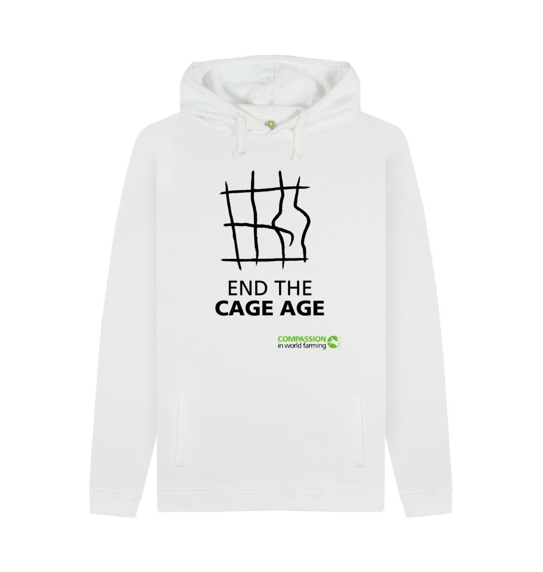 White Unisex End the Cage Age Hoody
