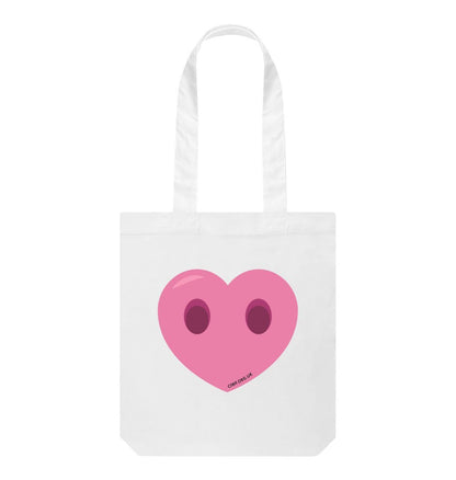 White Compassion Heart Tote Bag