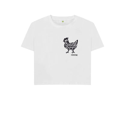 White Women's Compassion Chicken Boxy T-Shirt
