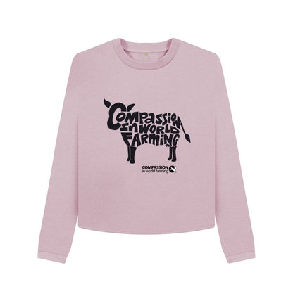 Mauve Women's Compassion Cow Boxy Jumper