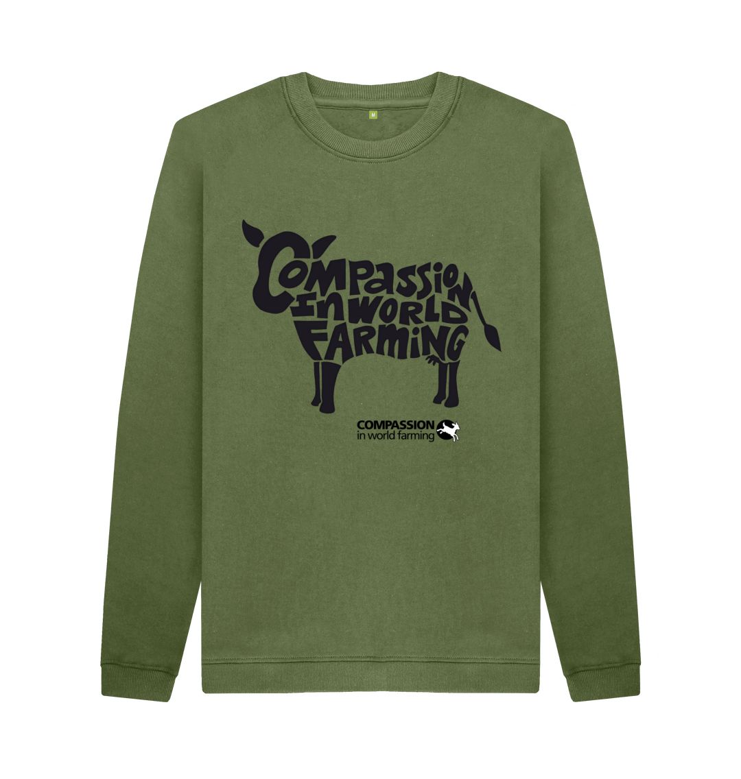 Khaki Men's Compassion Cow Jumper