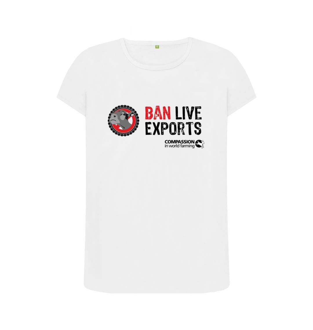 White Women's Ban Live Exports T-Shirt