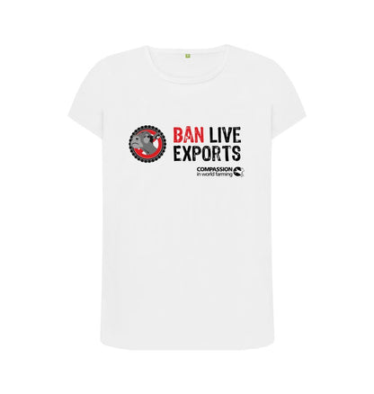 White Women's Ban Live Exports T-Shirt