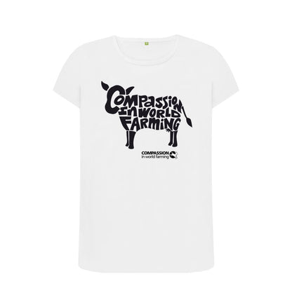 White Women's Compassion Cow T-Shirt