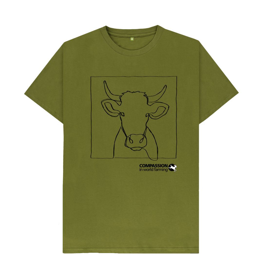 Moss Green Men's Cow T-Shirt
