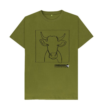 Moss Green Men's Cow T-Shirt