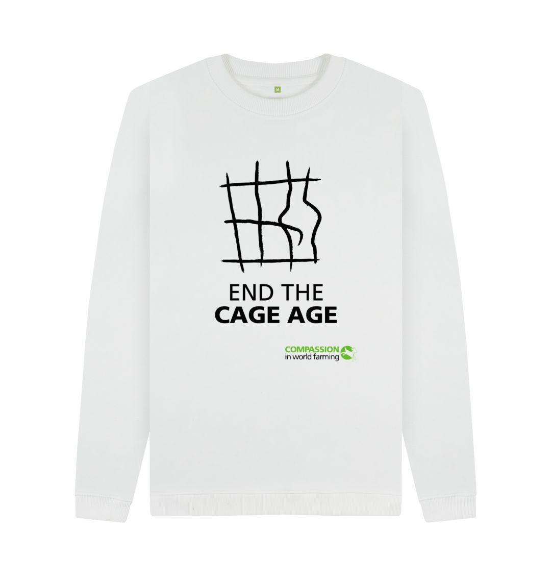 White Unisex End the Cage Age Jumper