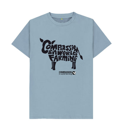 Stone Blue Men's Compassion Cow T-Shirt