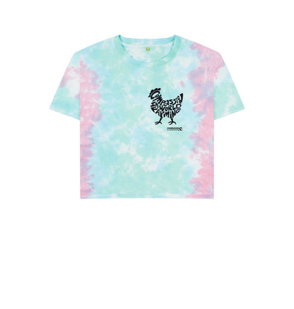 Pastel Tie Dye Women's Compassion Chicken Boxy T-Shirt