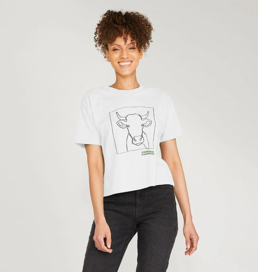 Women's Cow Boxy T-shirt