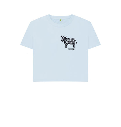 Sky Blue Women's Compassion Cow Boxy T-Shirt
