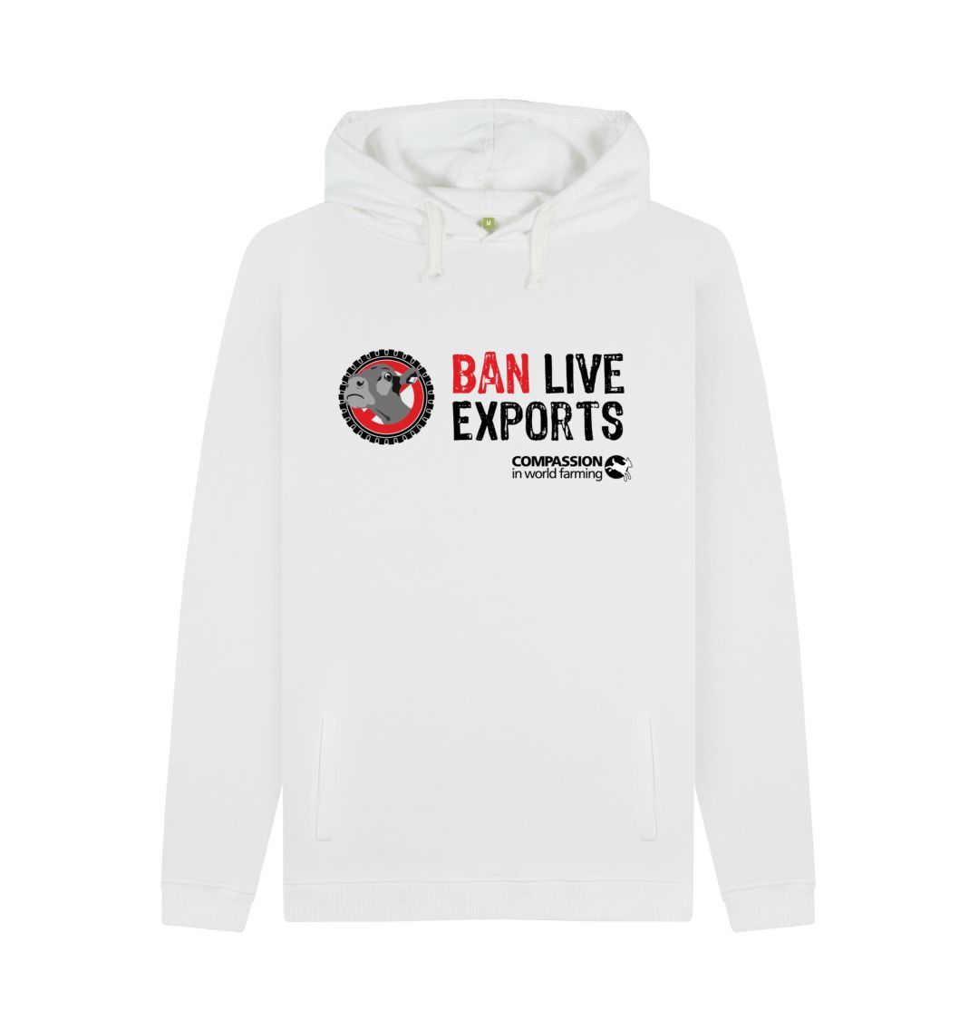 White Unisex Ban Live Export Hoodie