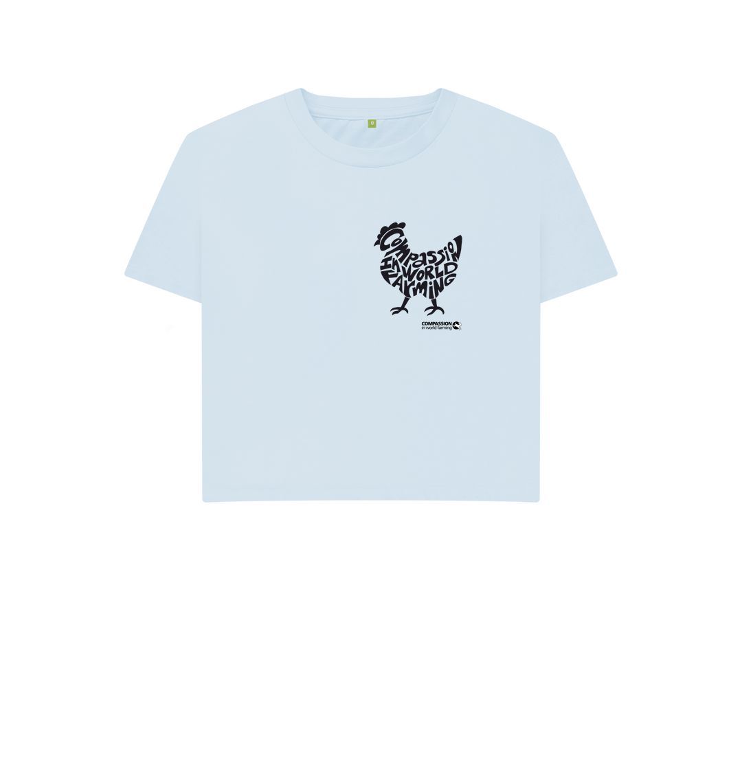 Sky Blue Women's Compassion Chicken Boxy T-Shirt