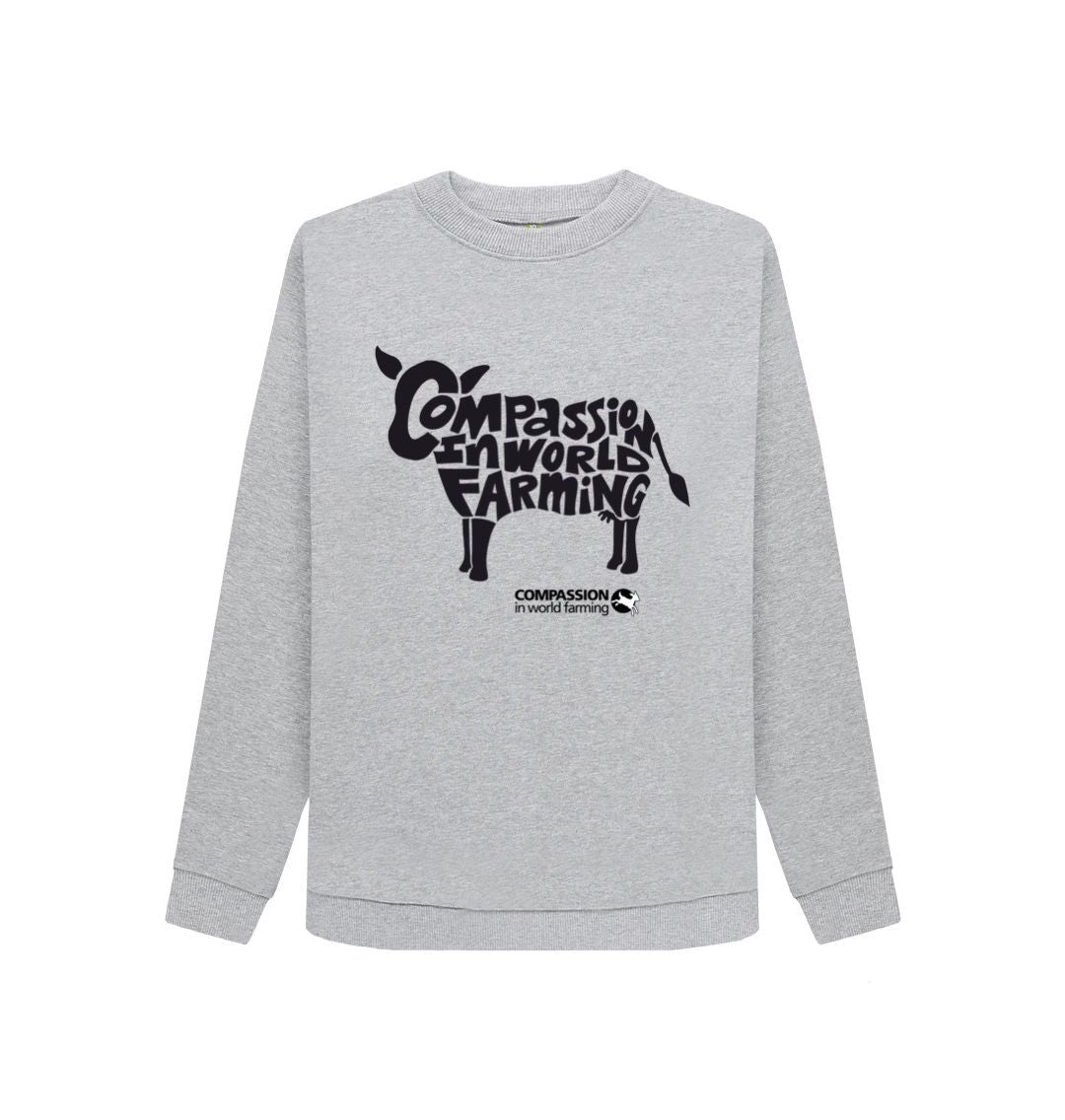 Light Heather Women's Compassion Cow Jumper