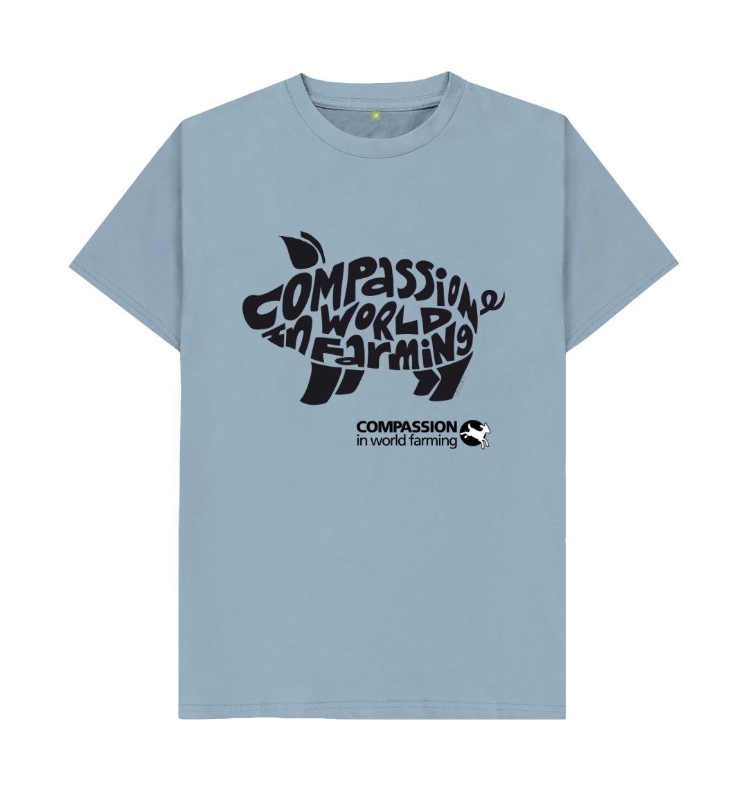 Stone Blue Men's Compassion Pig T-Shirt