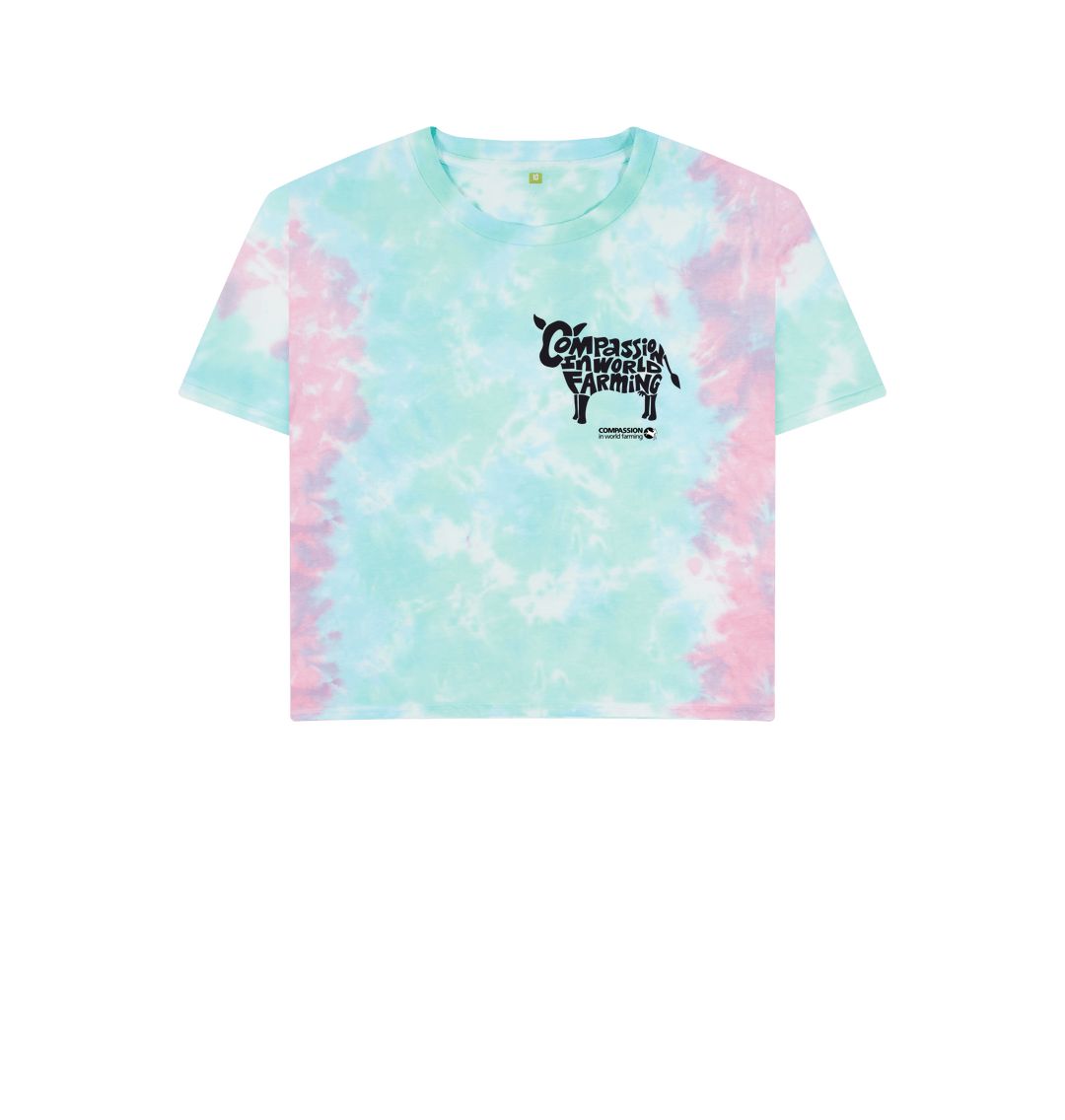 Pastel Tie Dye Women's Compassion Cow Boxy T-Shirt